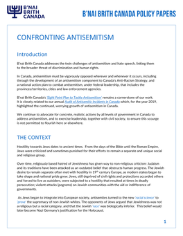 Confronting Antisemitism