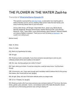 THE FLOWER in the WATER Zazil-Ha