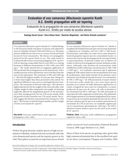 Evaluation of Uva Camarona (Macleania Rupestris Kunth A.C