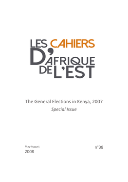 Les Cahiers D'afrique De L'est / the East African Review, 38