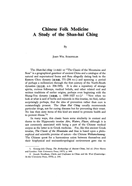 Chinese Folk Medicine a Study of the Shan-Hai Ching