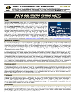 2018 Colorado Skiing Notes
