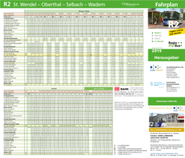 R2 St. Wendel – Oberthal – Selbach – Wadern Fahrplan