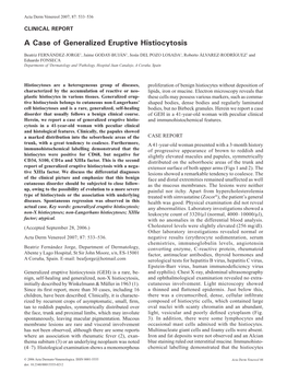 A Case of Generalized Eruptive Histiocytosis