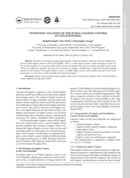 Systematic Location of the Public Logistic Centres in Czech Republic