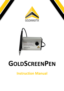 Instruction Manual Goldscreenpen