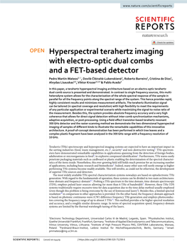 Hyperspectral Terahertz Imaging with Electro-Optic Dual Combs and a FET-Based Detector