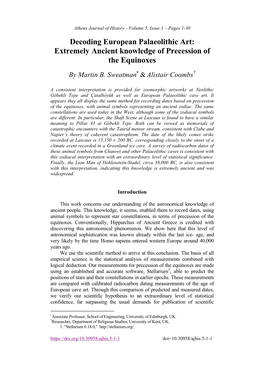 Decoding European Palaeolithic Art: Extremely Ancient Knowledge of Precession of the Equinoxes