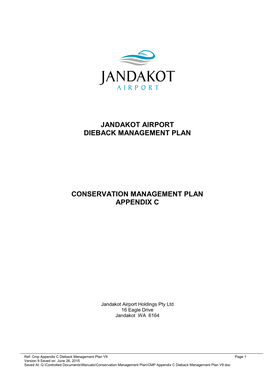 Jandakot Airport Dieback Management Plan Conservation Management