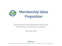 Membership Value Proposition