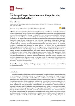 Evolution from Phage Display to Nanobiotechnology