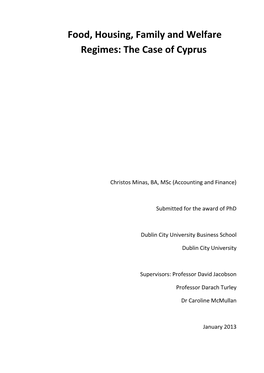 Food, Housing, Family and Welfare Regimes