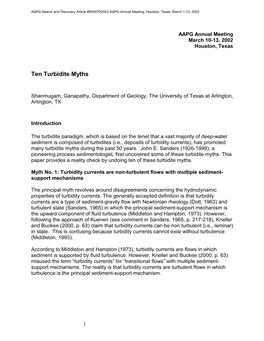 ABSTRACT: Ten Turbidite Myths; #90007 (2002)