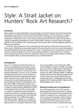 A Strait Jacket on Hunters' Rock Art Research?