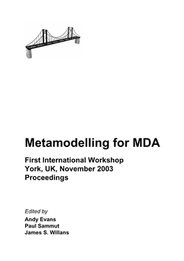 Metamodelling for MDA