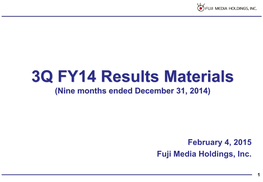 Revision to FY14 Operating Income Forecast