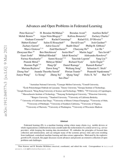 Advances and Open Problems in Federated Learning