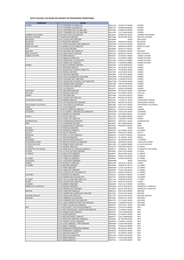 Sites D'accueil 1Er Degre Des Enfants De Professions Prioritaires