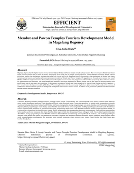 Mendut and Pawon Temples Tourism Development Model in Magelang Regency