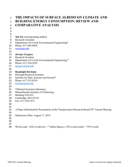 The Impacts of Surface Albedo on Climate And