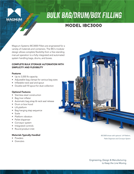 Bulk Bag/Drum/Box Filling Model Ibc3000