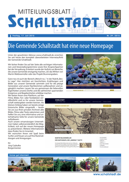 Die Gemeinde Schallstadt Hat Eine Neue Homepage