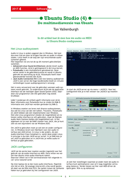 Ubuntu Studio (4) De Multimediaversie Van Ubuntu Ton Valkenburgh
