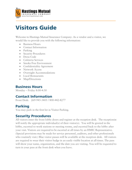 Visitors Guide