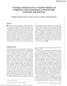 Familial Markers of Grapheme–Color Synesthesia in Parietal Lobe Activation and Structure