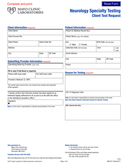 MCL Internal Use Only Note: It Is the Client’S Responsibility to Maintain Documentation of the Order