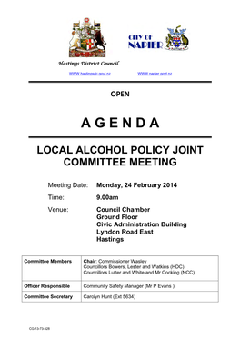 Agenda of Local Alcohol Policy Joint Committee