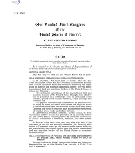 One Hundred Ninth Congress of the United States of America