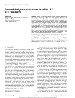 Spectral Design Considerations for White LED Color Rendering