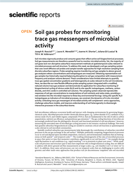 Soil Gas Probes for Monitoring Trace Gas Messengers of Microbial Activity Joseph R