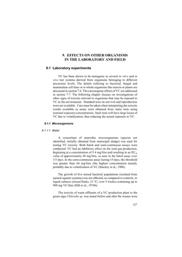 9. Effects on Other Organisms in the Laboratory and Field