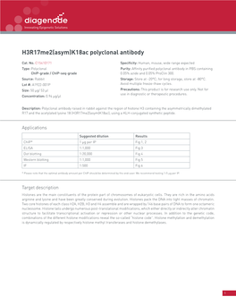 H3r17me2(Asym)K18ac Polyclonal Antibody