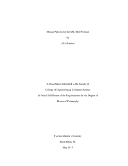 Misuse Patterns for the SSL/TLS Protocol