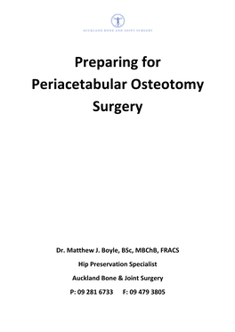 Periacetabular Osteotomy (PAO)