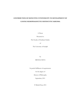 Contribution of Defective Cytotoxicity to Development Of