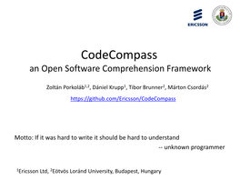 Codecompass an Open Software Comprehension Framework