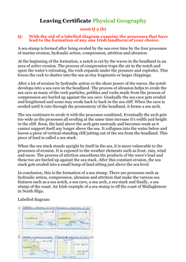 Leaving Certificate Physical Geography