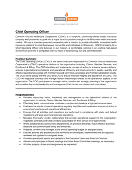 Chief Operating Officer