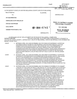 32-Page Indictment of Joy Hofmeister, Fount Holland, Lela Odom, Stephanie Milligan, and Steven Crawford