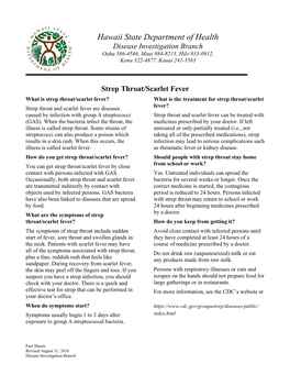 Strep Throat Factsheet