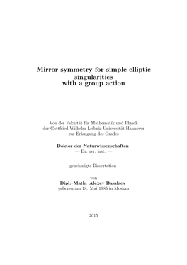 Mirror Symmetry for Simple Elliptic Singularities with a Group Action