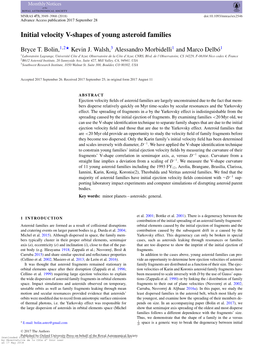 Initial Velocity V-Shapes of Young Asteroid Families