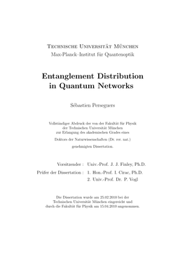 Entanglement Distribution in Quantum Networks