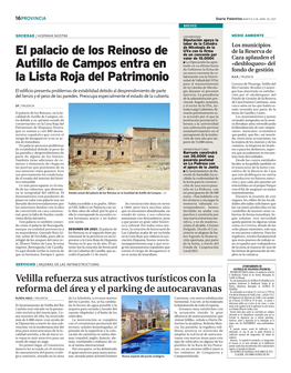 El Palacio De Los Reinoso De Autillo De Campos Entra En La Lista Roja