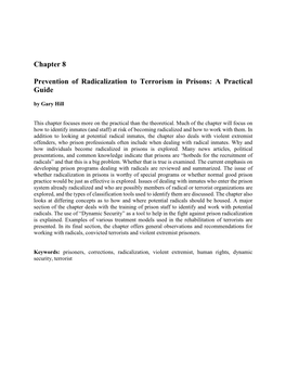 Chapter 8 Prevention of Radicalization to Terrorism in Prisons