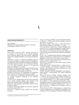 LAND SURFACE EMISSIVITY Long-Wave Infrared (LWIR)